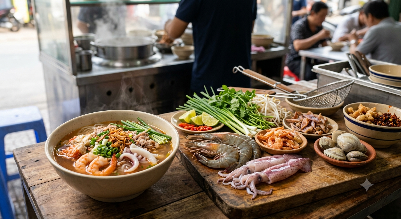 Những thành phần "linh hồn" của hủ tiếu hải sản