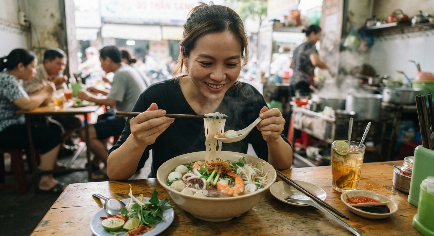 Thưởng thức hủ tiếu hải sản đúng điệu